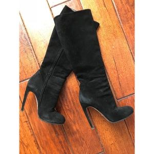GUCCI Suede Knee High Boots, 323557